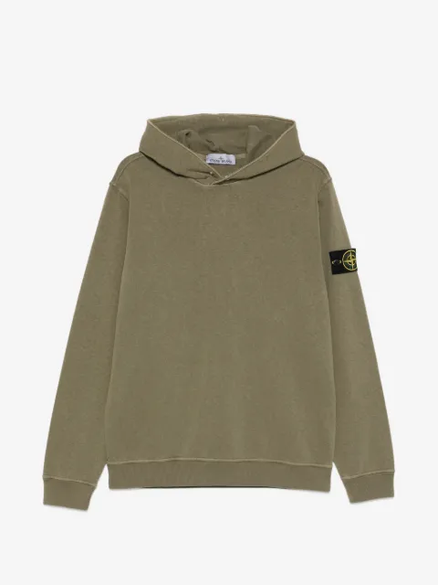Stone Island hoodie med logotyp