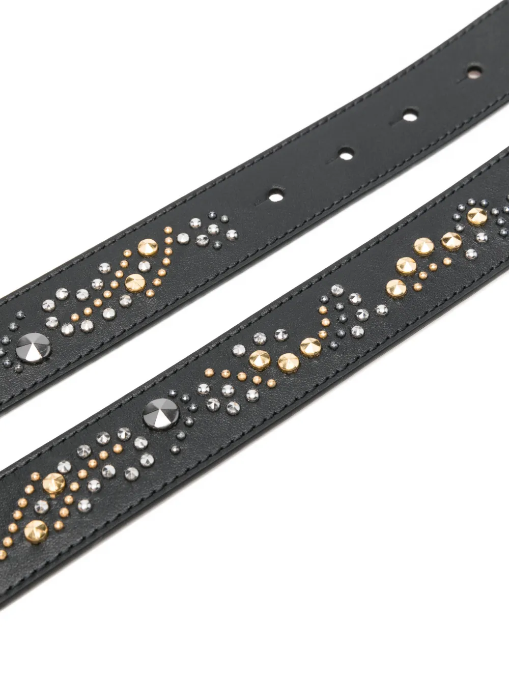 Versace Medusa leren riem met studs Zwart