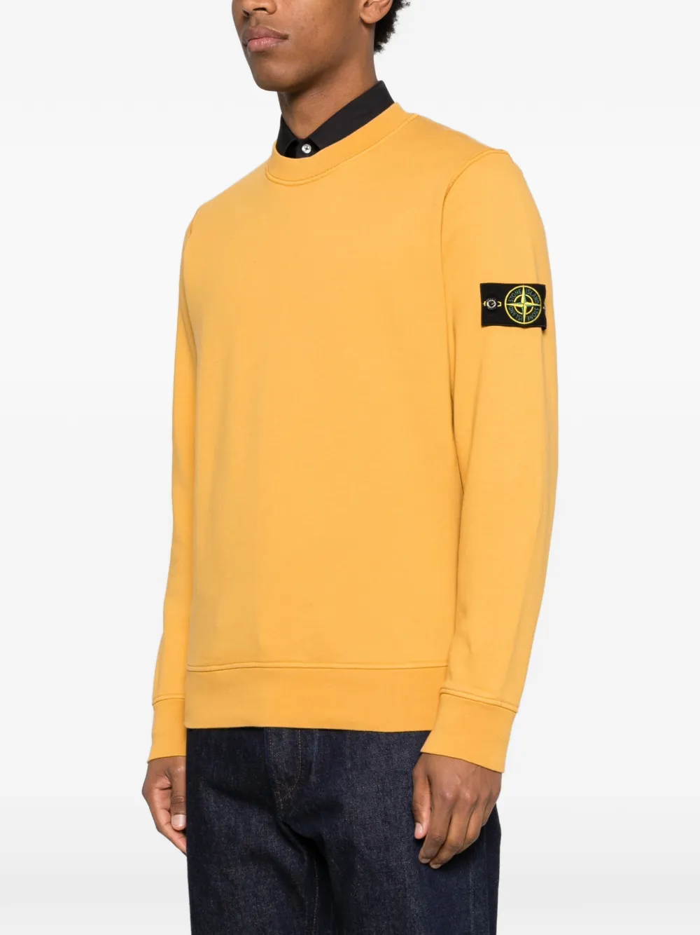 Stone Island 6100060 fleece sweater van biologisch katoen Geel