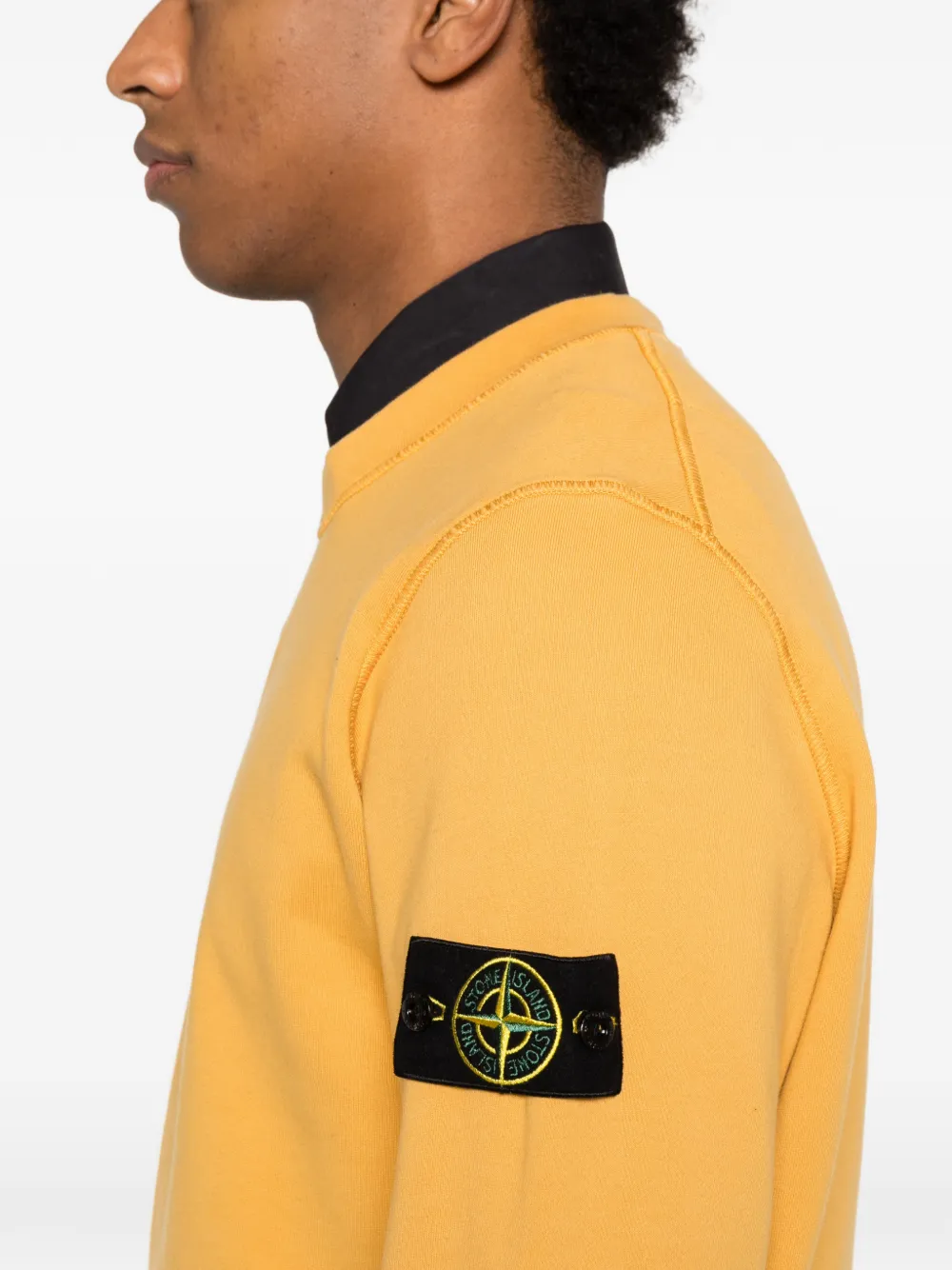 Stone Island 6100060 fleece sweater van biologisch katoen Geel