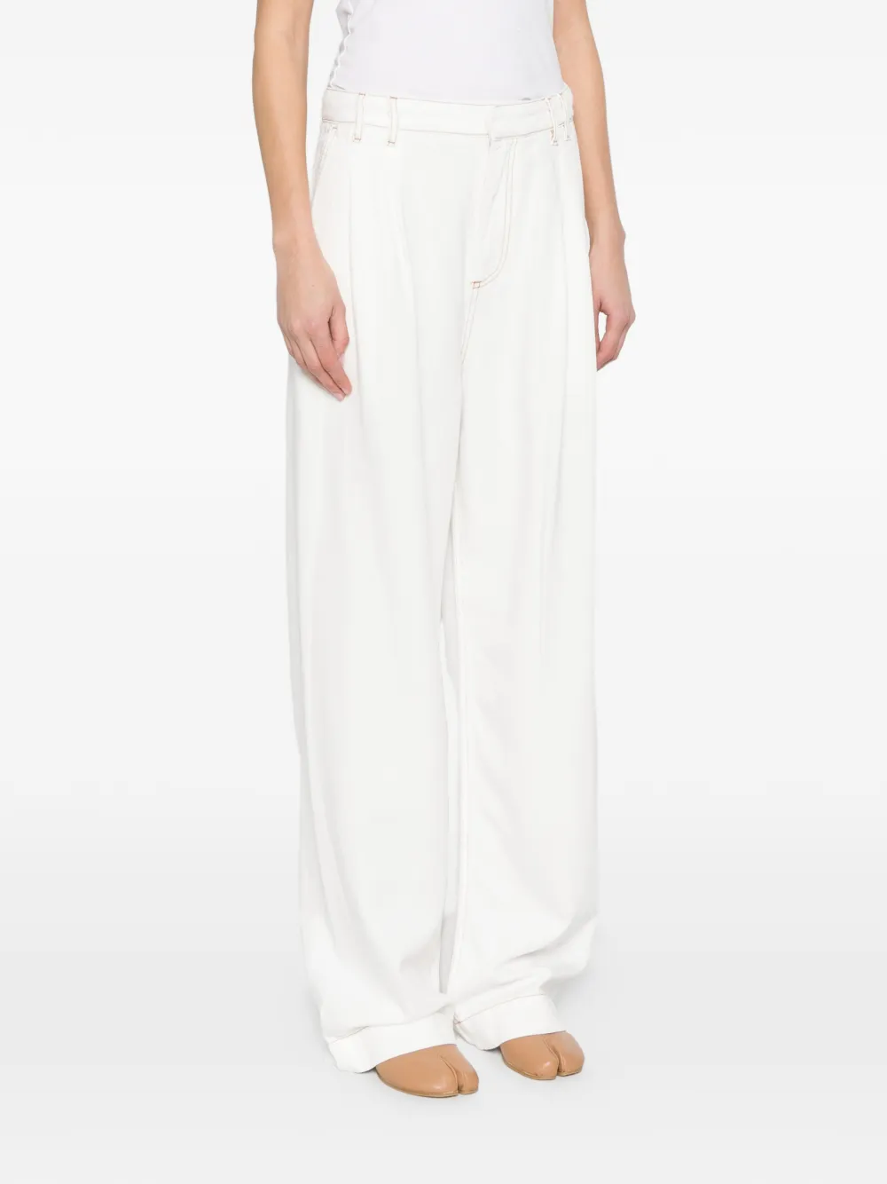  Darkpark Pantalones Con Costuras En Contraste - Blanco 