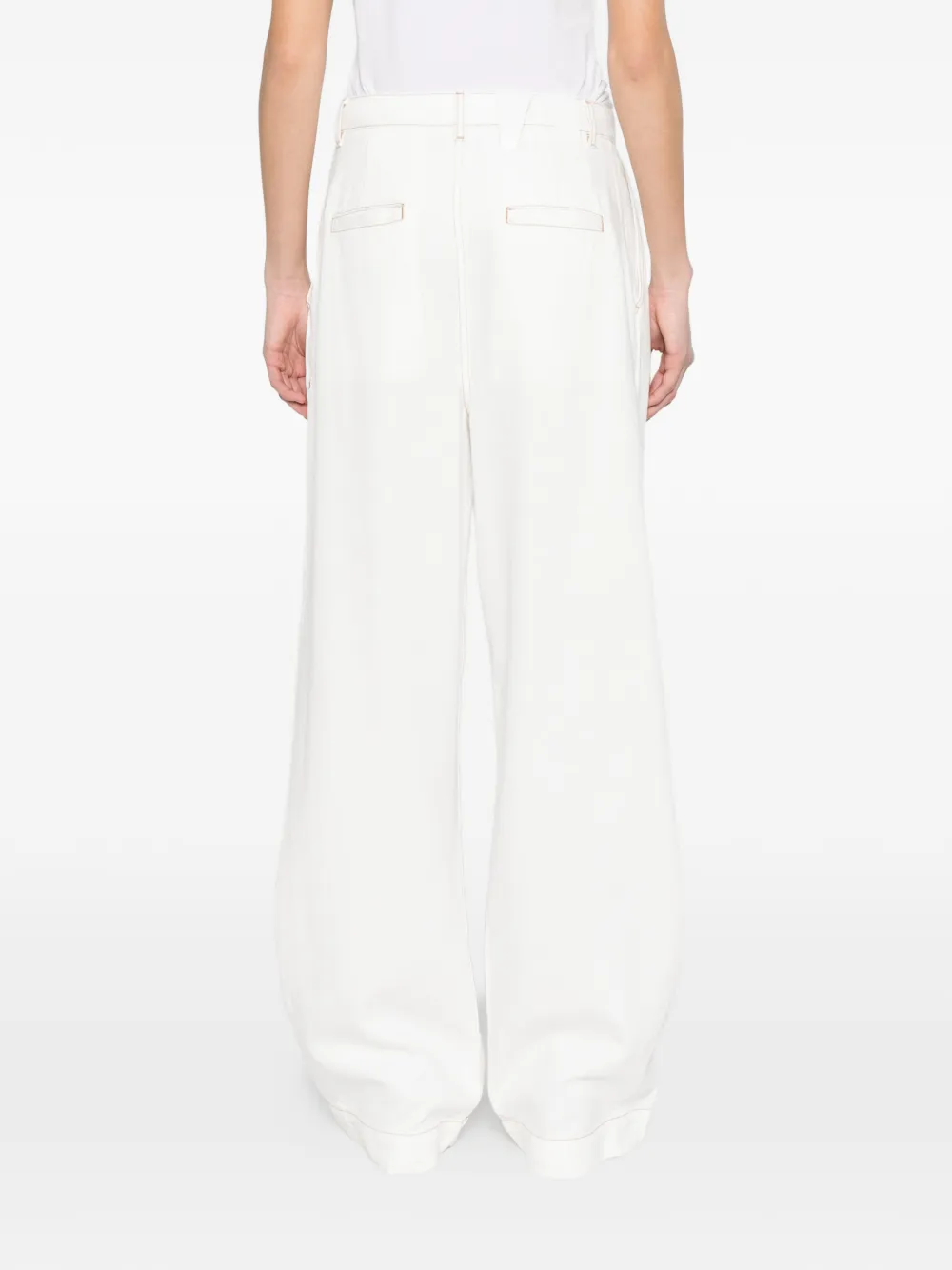 DARKPARK Broek met contrasterende stiksels Wit