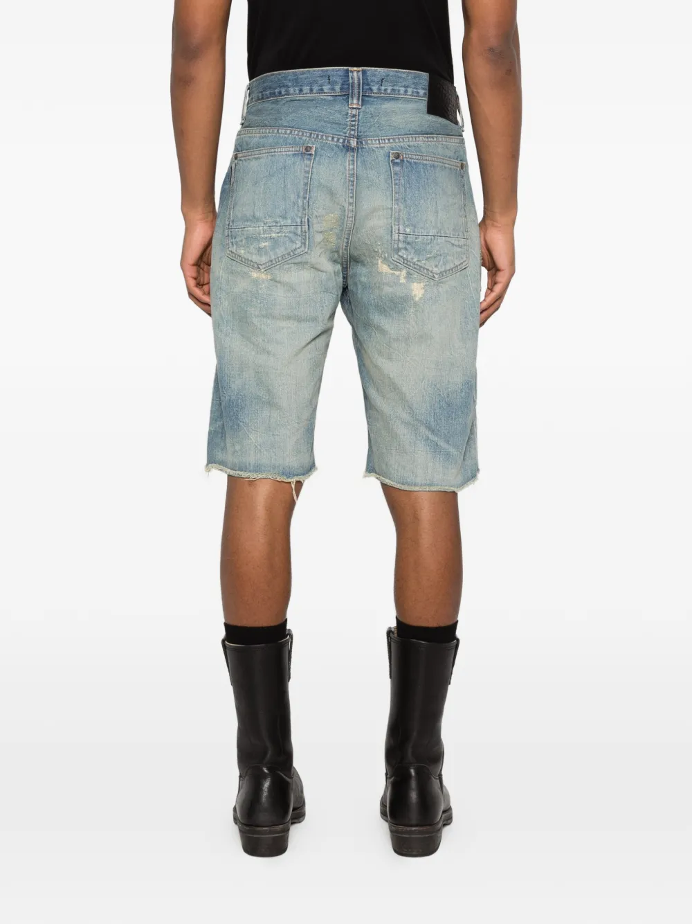 Mastercraft Union Gerafelde shorts Blauw