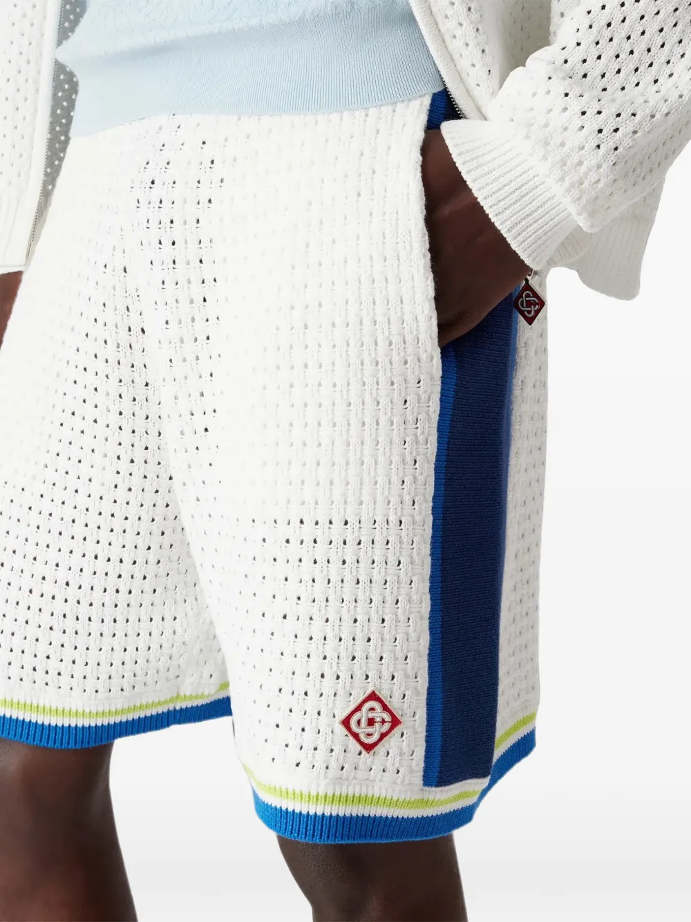 Casablanca Gestreepte shorts met logo Wit