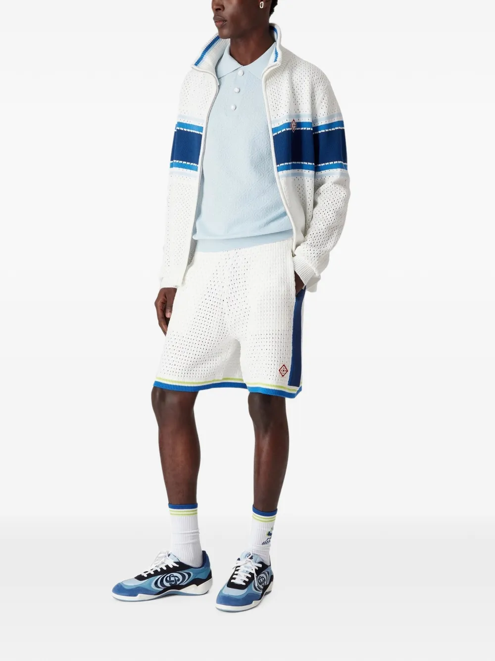 Casablanca Gestreepte shorts met logo Wit