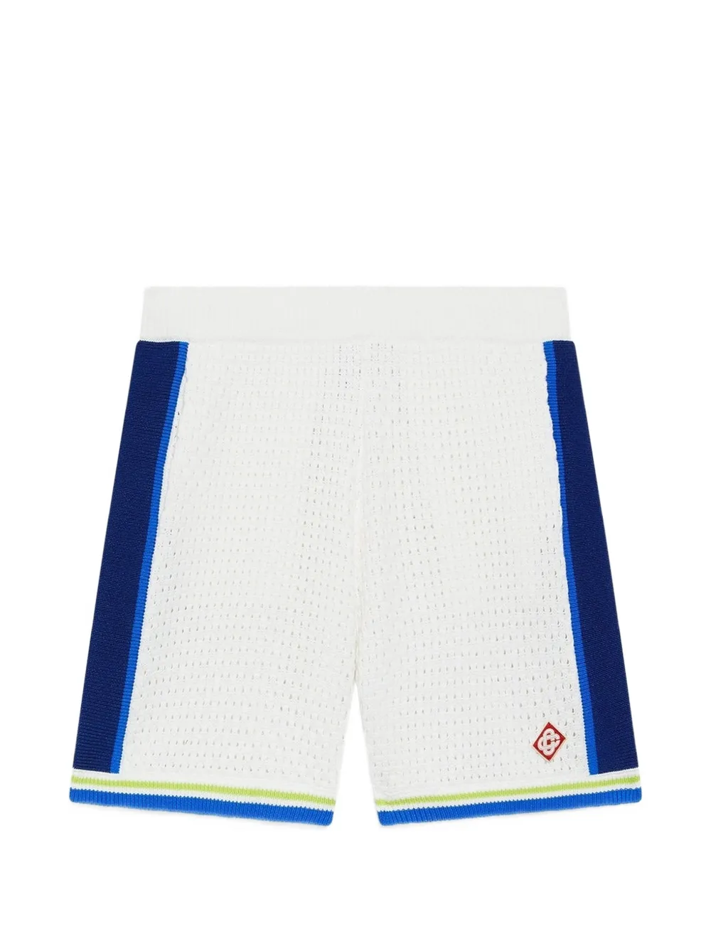 Casablanca white & blue crochet shorts