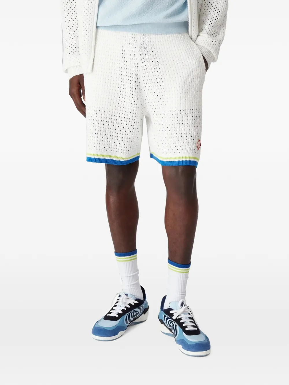 Casablanca Gestreepte shorts met logo Wit