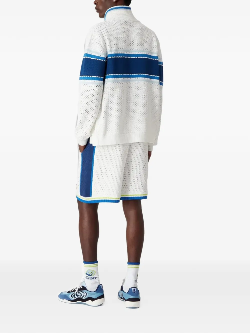Casablanca Gestreepte shorts met logo Wit