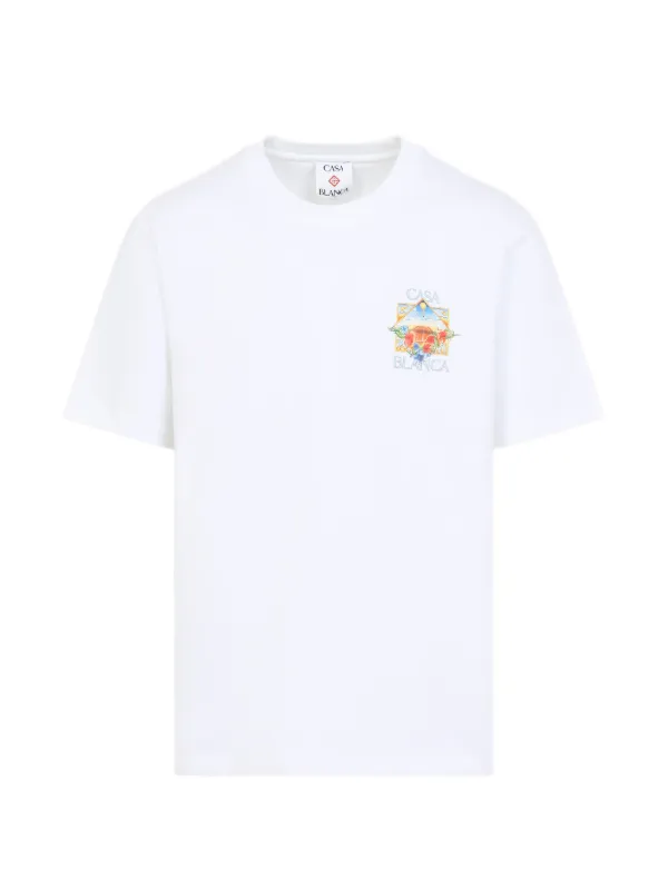 Casablanca Camiseta Flower Court Icon | Branco | FARFETCH BR
