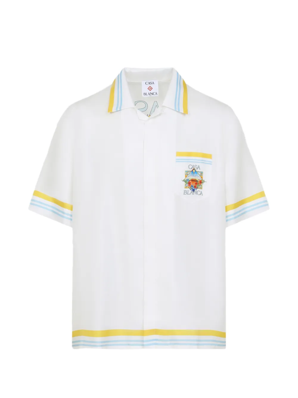 Casablanca camp-collar printed shirt - Bianco