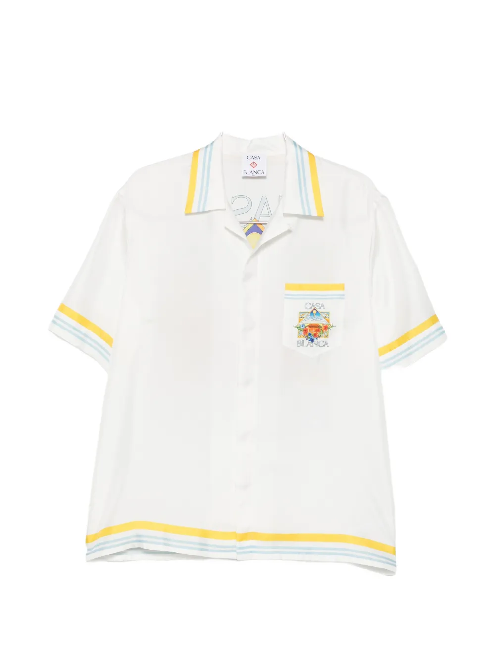 Casablanca camp-collar printed shirt - Bianco