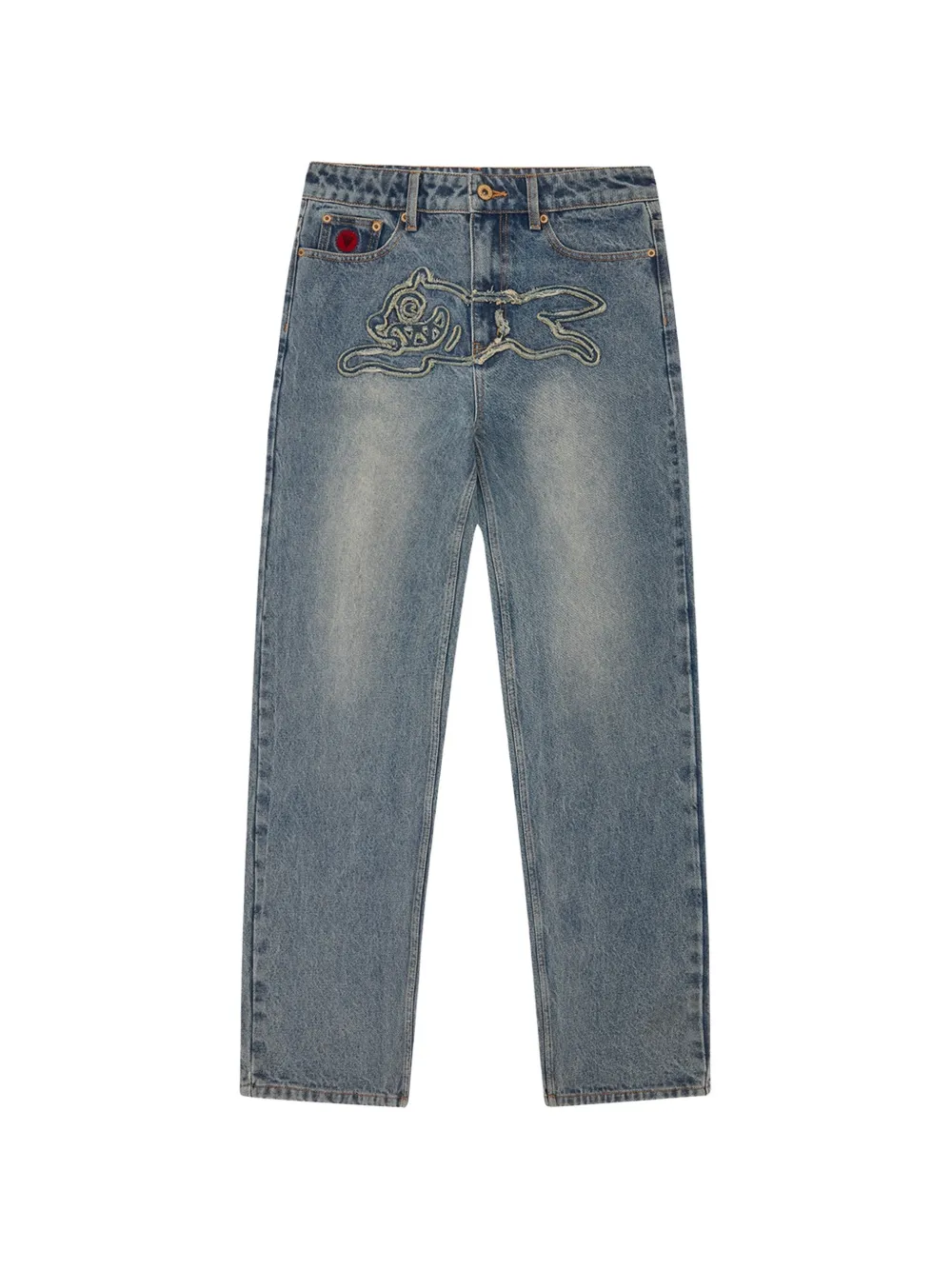 ICECREAM graphic appliqued jeans - Blu