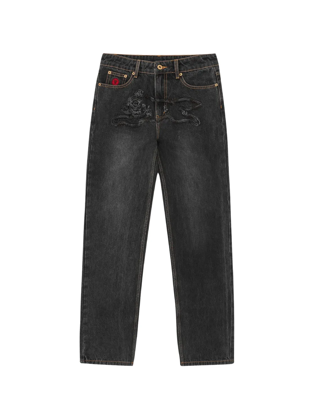 ICECREAM washed graphic jeans - Grigio