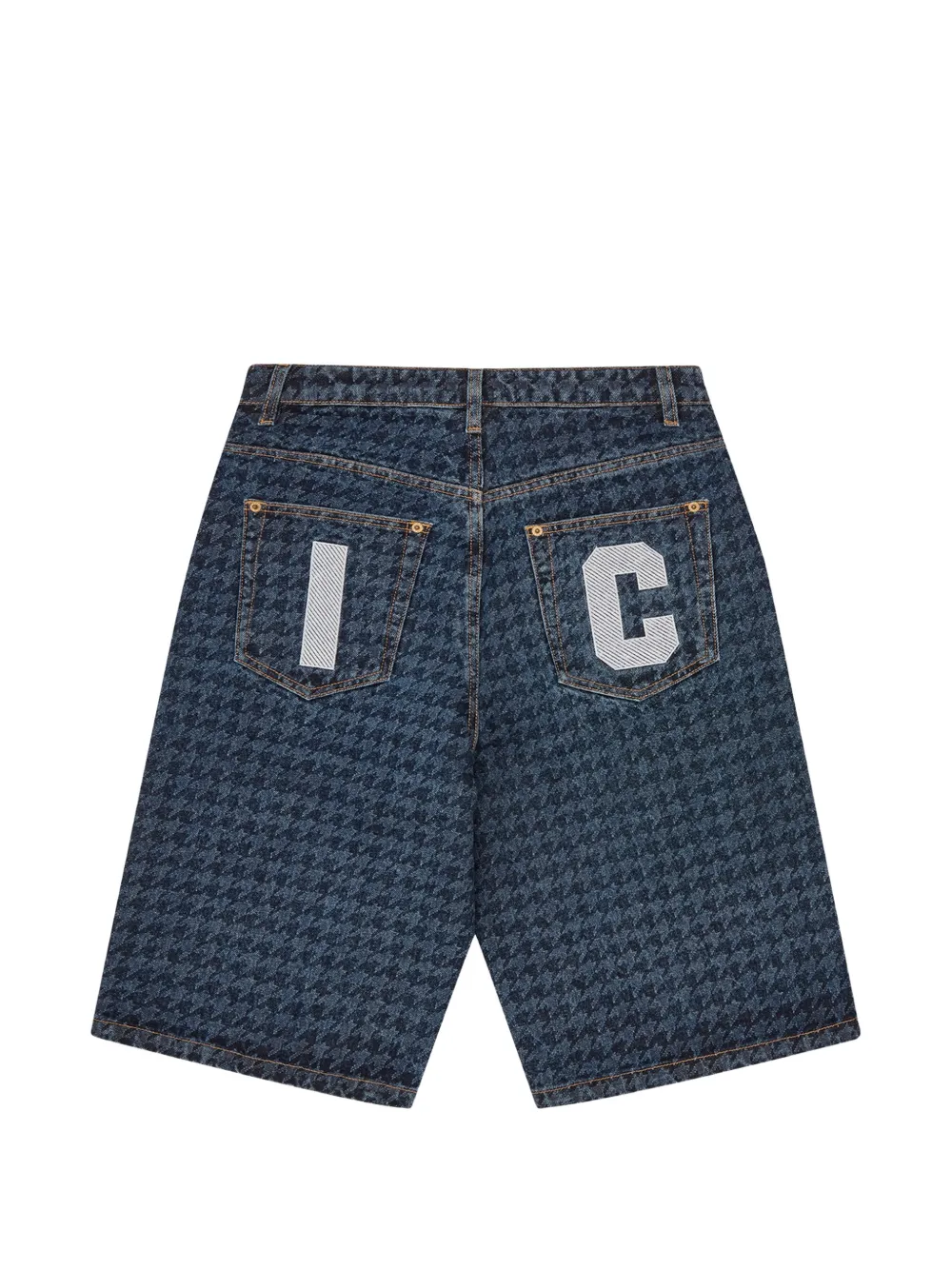  Icecream Houndstooth Graphic Shorts - Blue 
