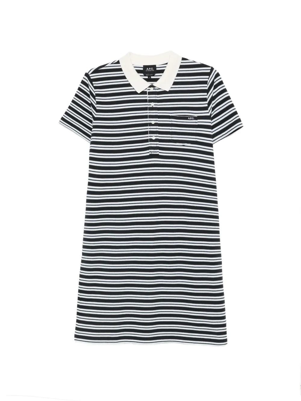 A.P.C. striped polo mini dress - Blu
