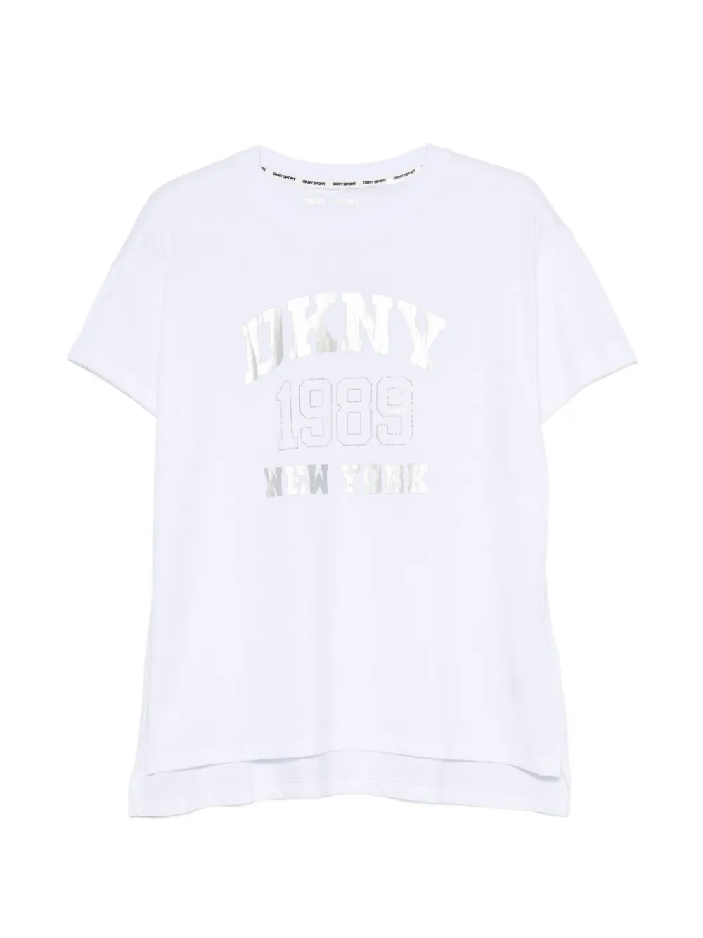 DKNY metallic-logo T-shirt - Bianco