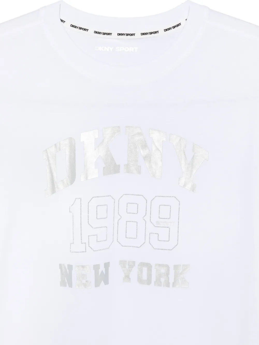 DKNY T-shirt met metallic-logo Wit
