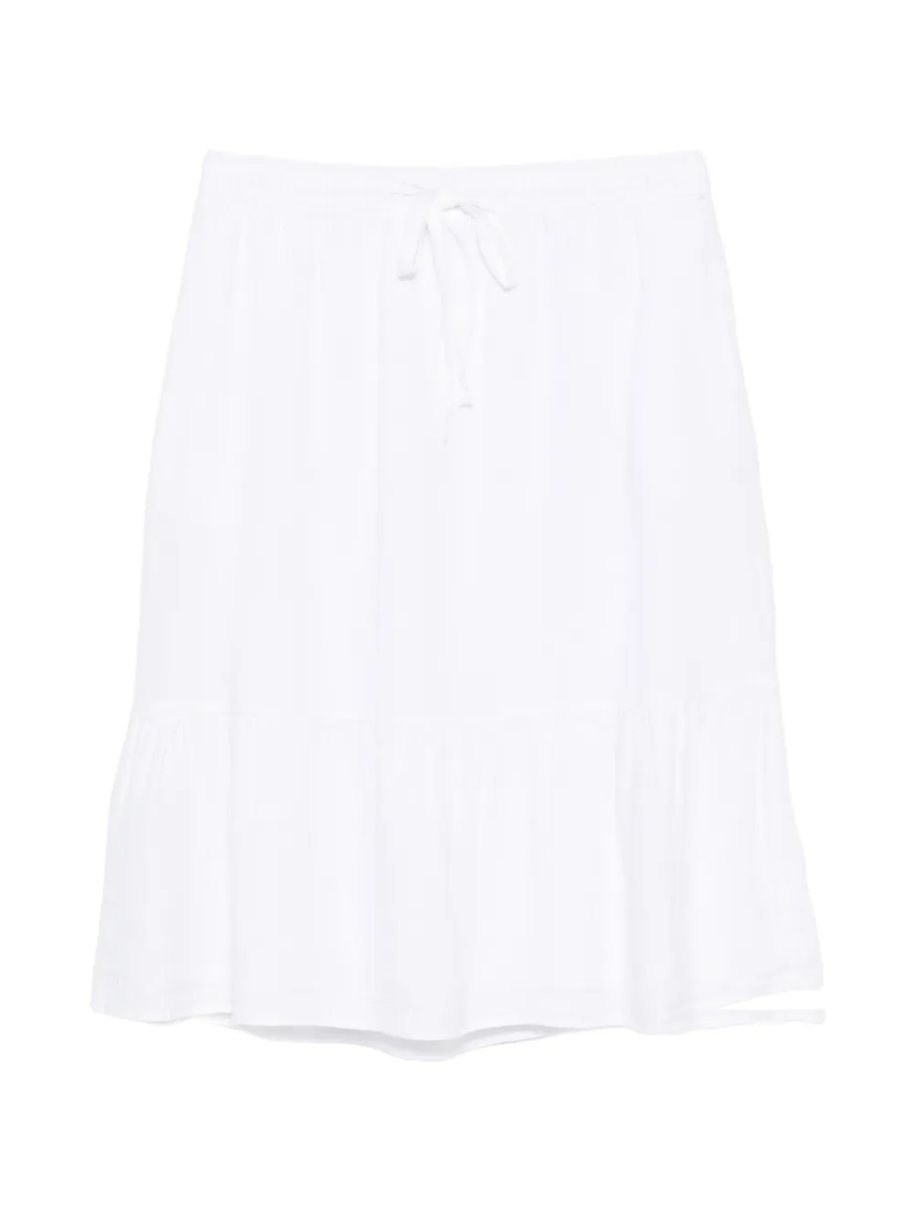 DKNY tiered drawstring midi skirt - Bianco