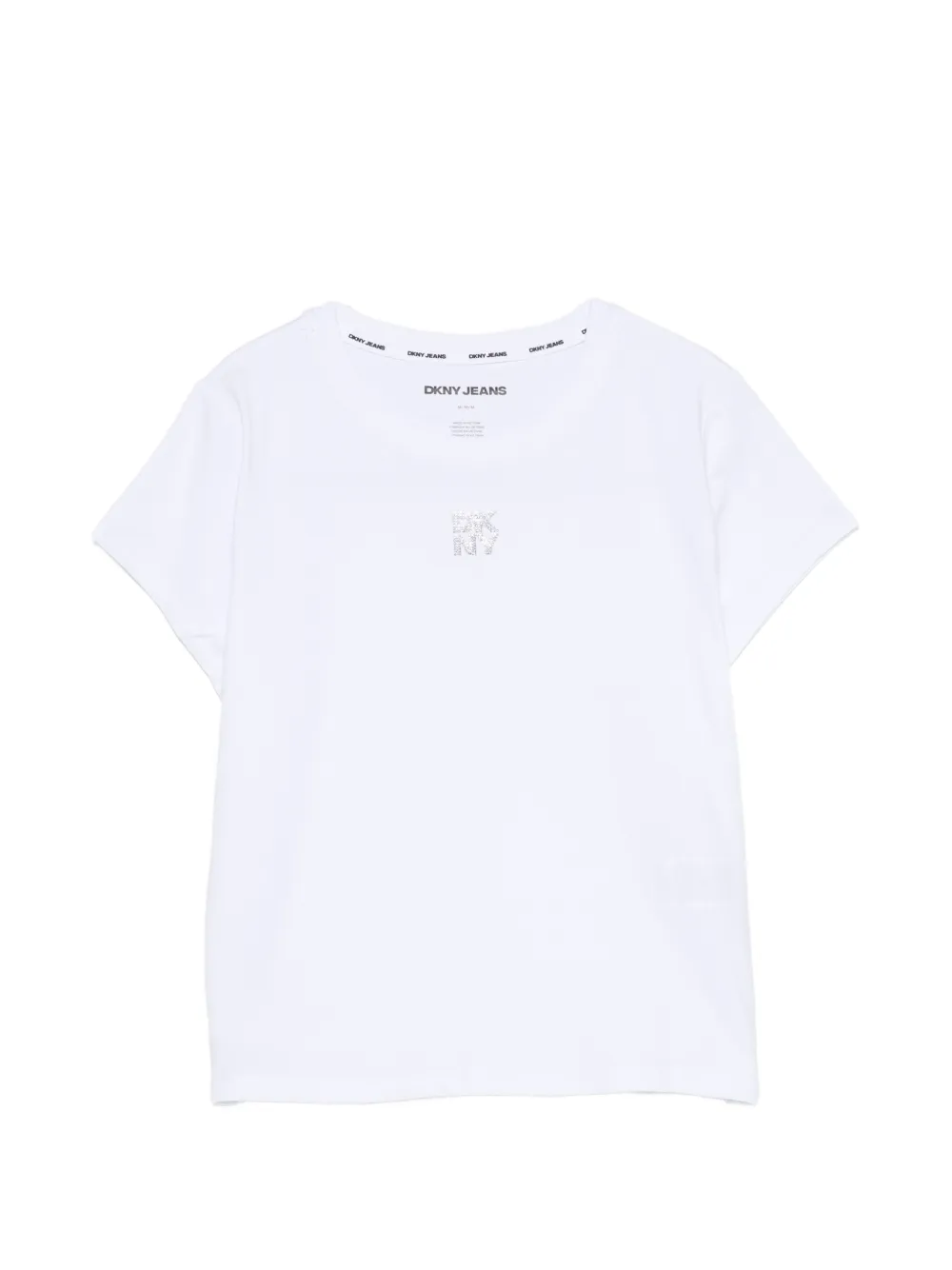 DKNY rhinestone-logo T-shirt - Bianco
