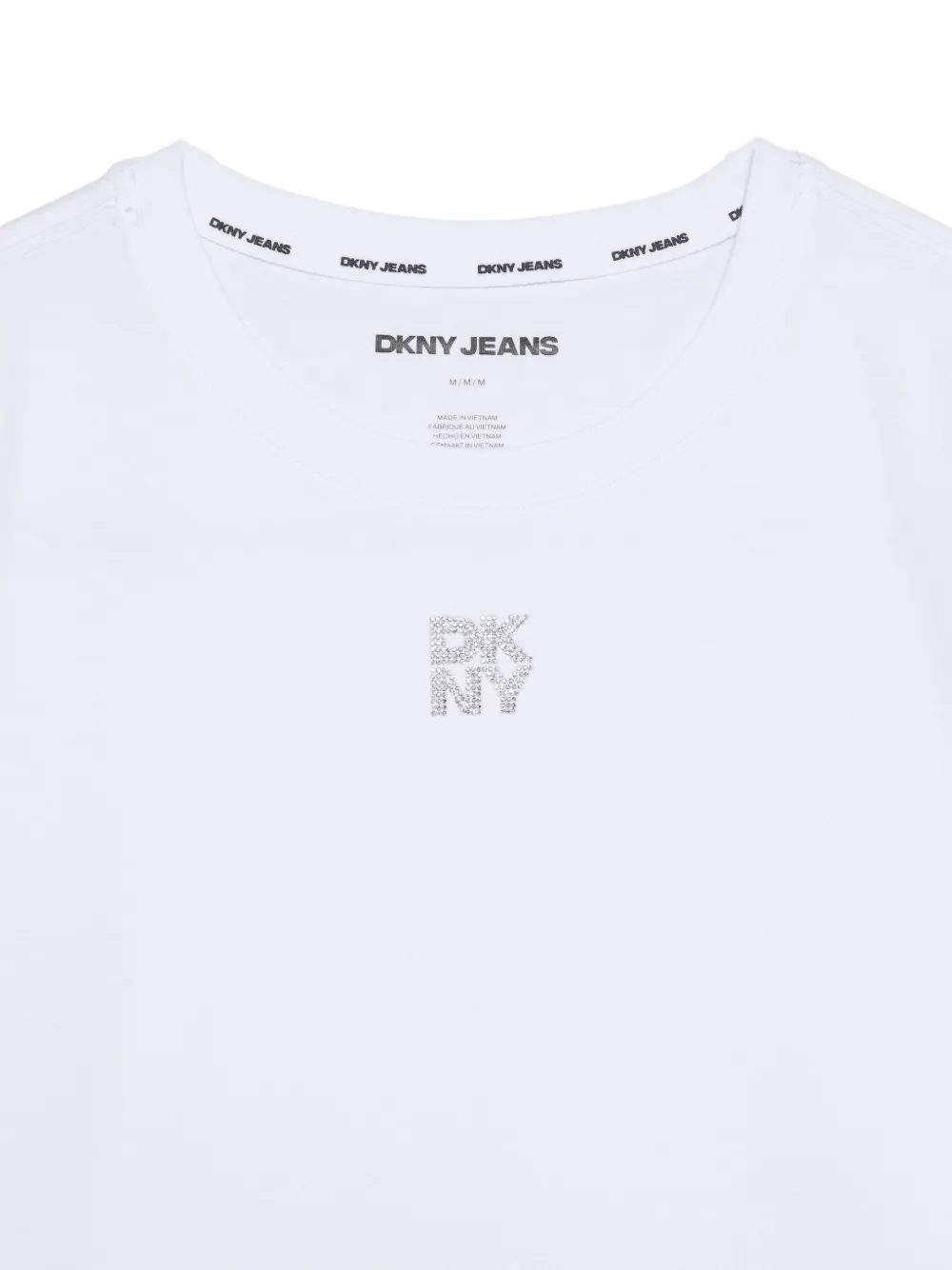 DKNY T-shirt met logo van stras Wit