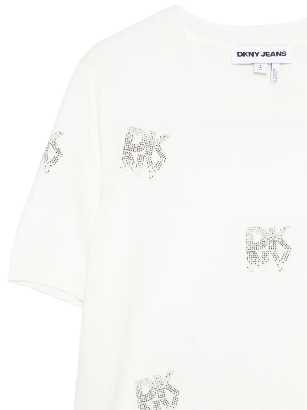 DKNY T-shirt verfraaid met kristallen Beige