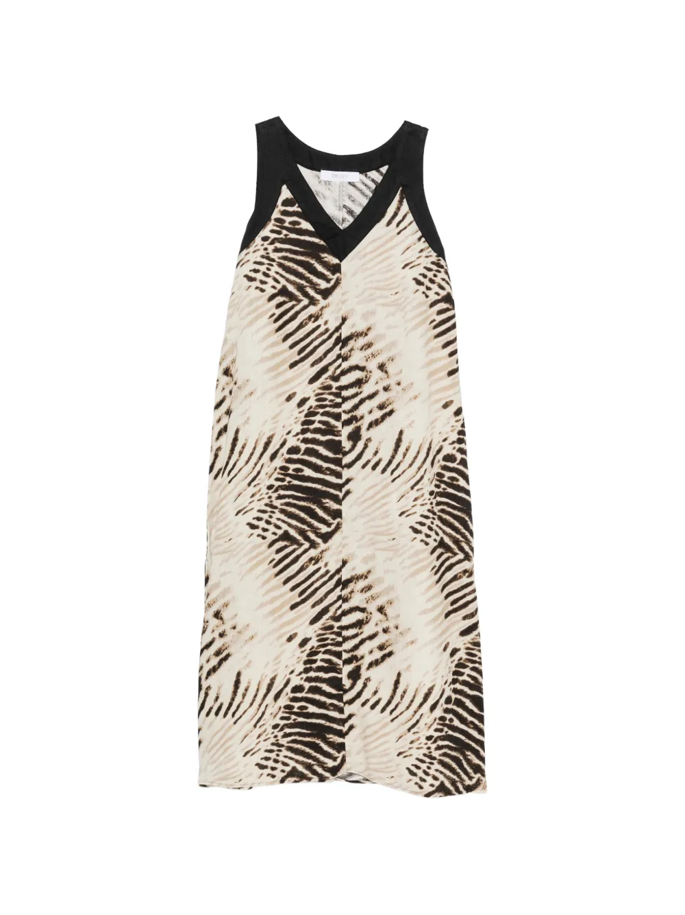 DKNY animal-print V-neck midi dress - Toni neutri