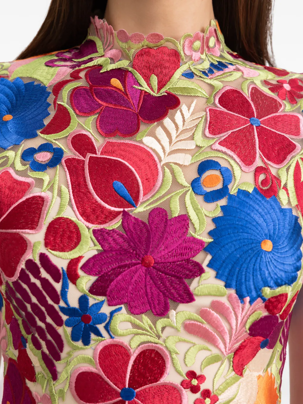 Gemy Maalouf Mini-jurk met bloemenprint Rood