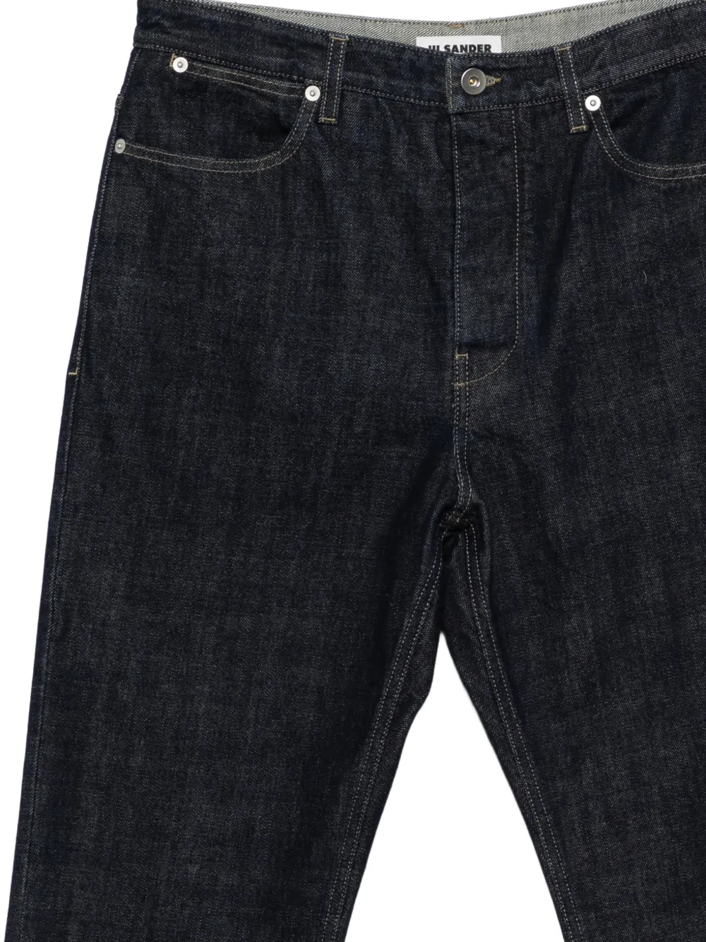 Jil Sander Jeans met logopatch Blauw