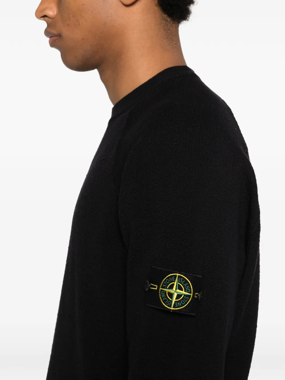 Stone Island Sweater met logopatch Zwart