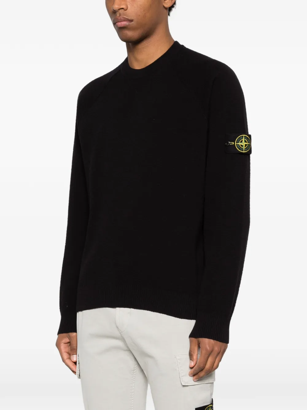 Stone Island Sweater met logopatch Zwart