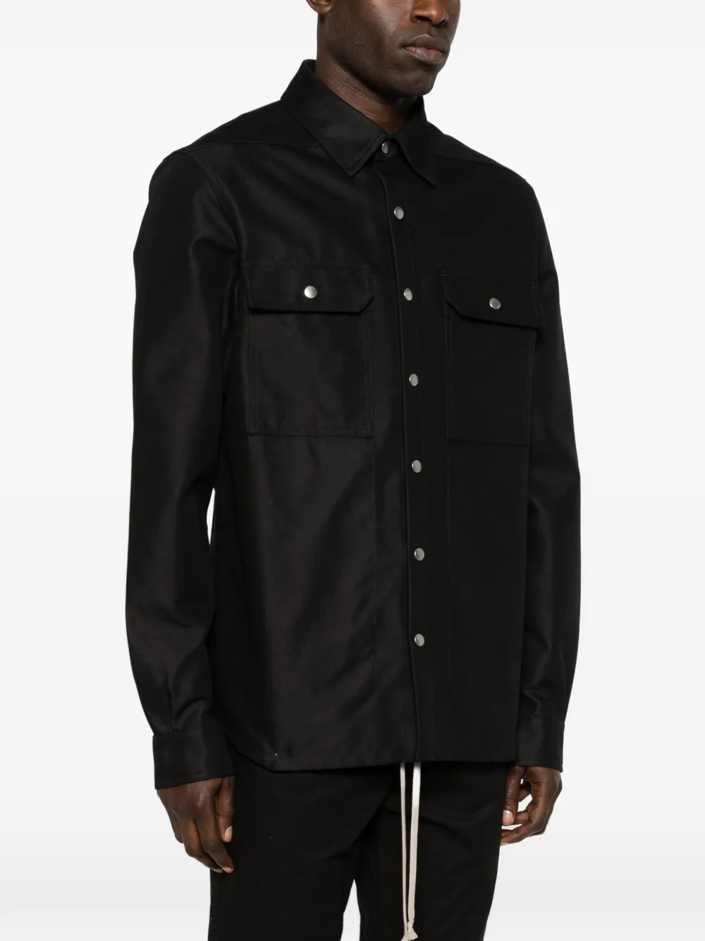 Rick Owens Jack met borstzak en knopen Zwart