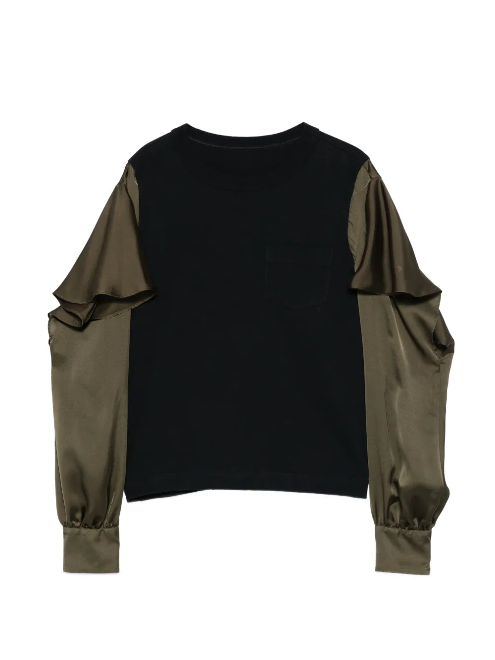 sacai ruffled long-sleeve blouse - Blu