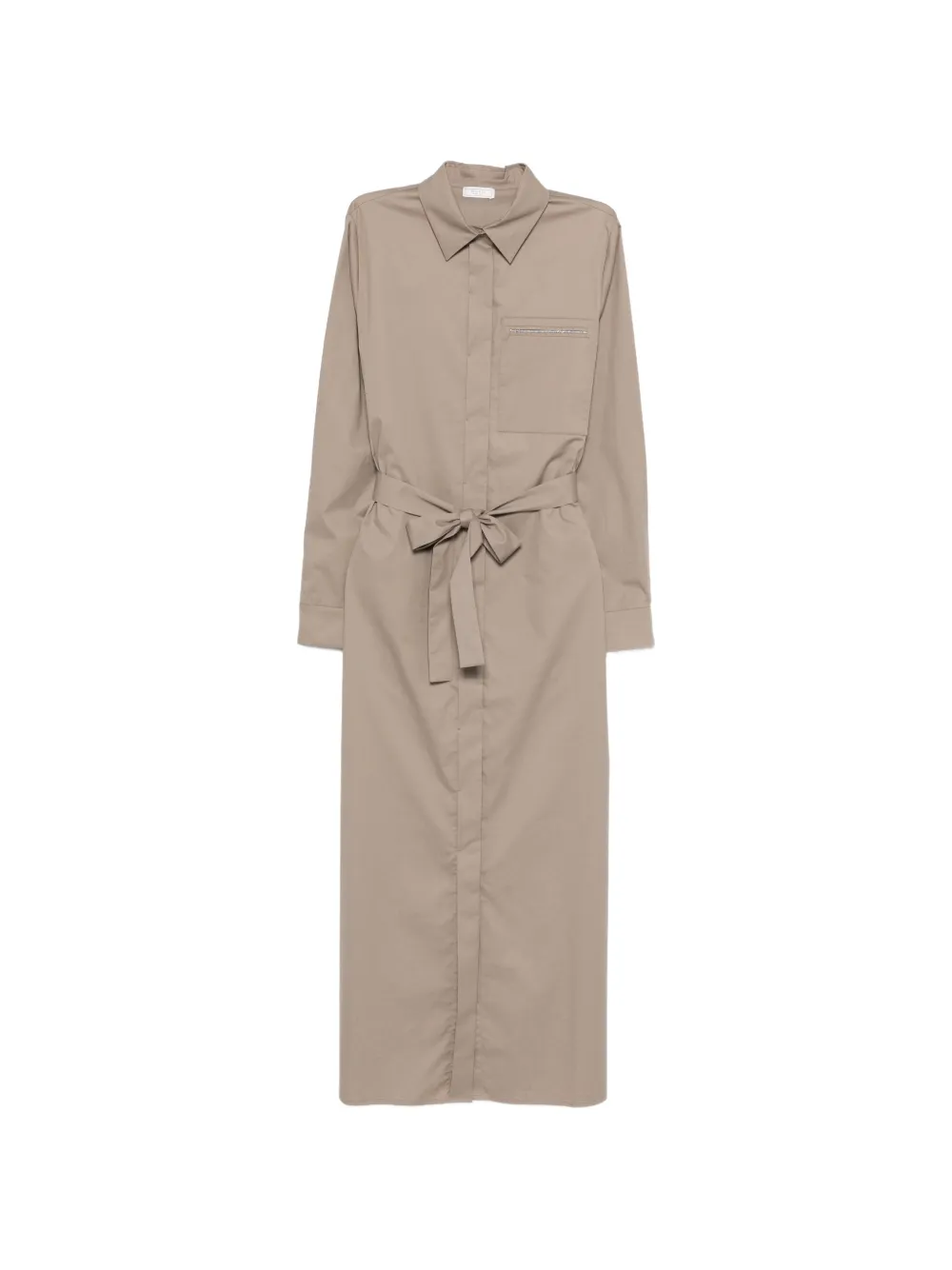 Peserico tie-waist pocket dress - Grigio
