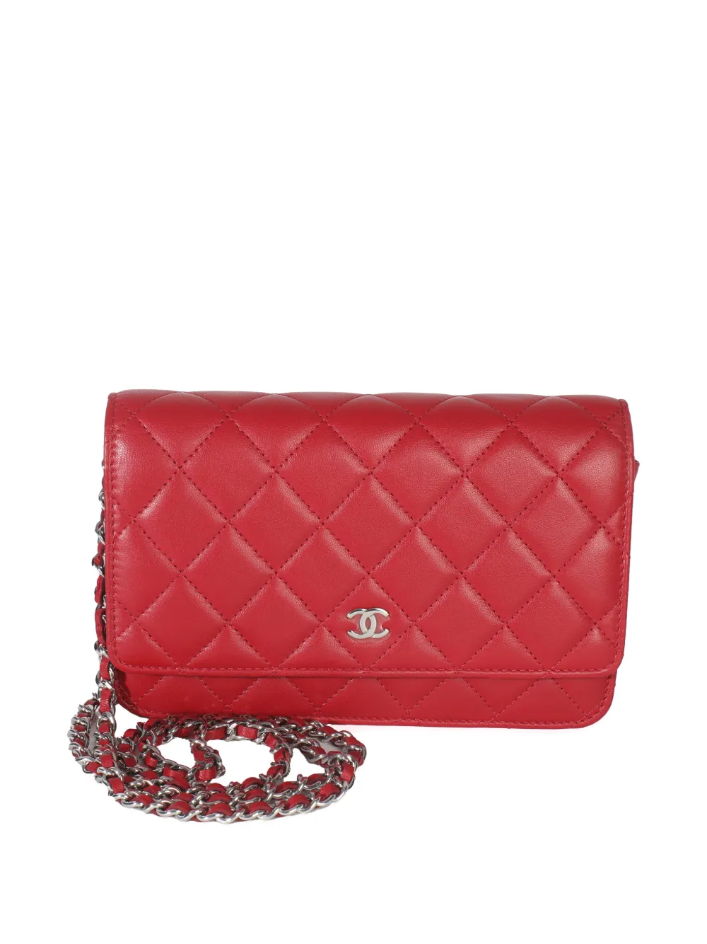 CHANEL Pre-Owned 2021-2024 Classic lambskin wallet - Rosso
