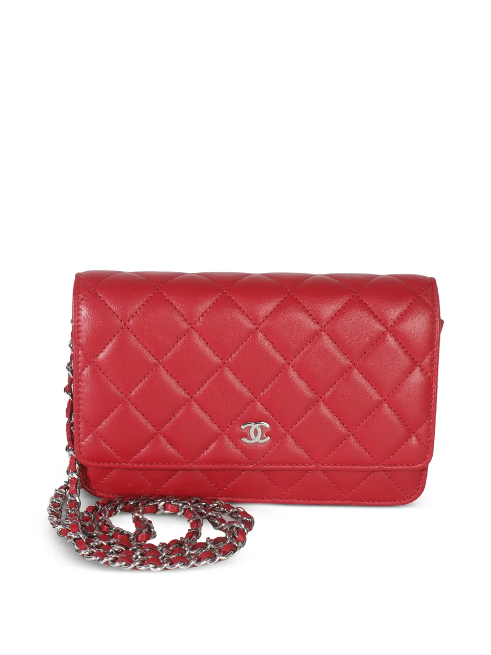 CHANEL Pre-Owned 2021-2024 Classic lambskin wallet - Rosso