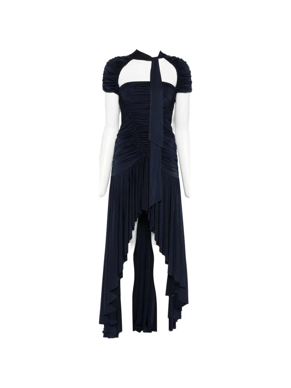 SIEDRES Roxy cut-out ruched asymmetric dress - Blu