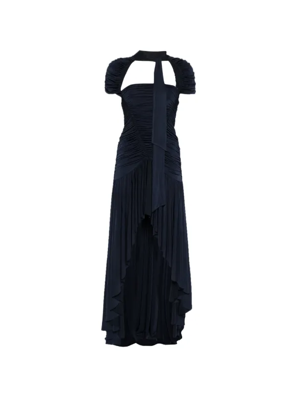 roxy cut out dress SIEDRES Roxy cut-out Ruched Asymmetric Dress | Blue