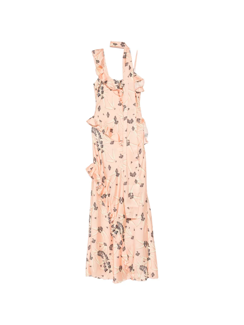 SIEDRES Monica ruffled floral maxi dress - Arancione