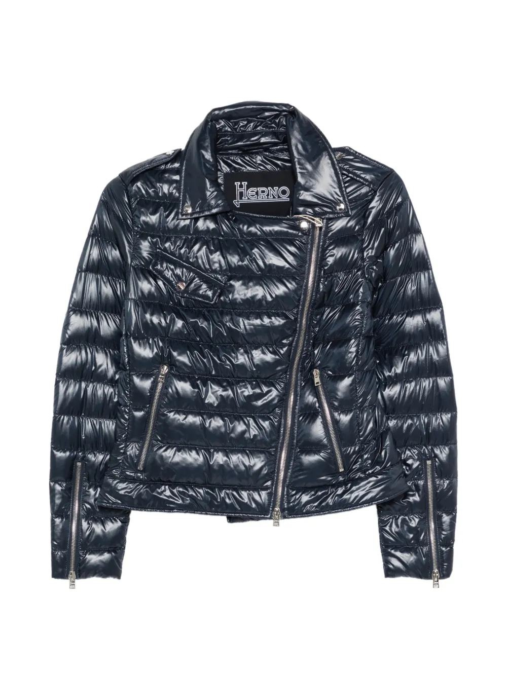 Herno zip quilted jacket - Blu