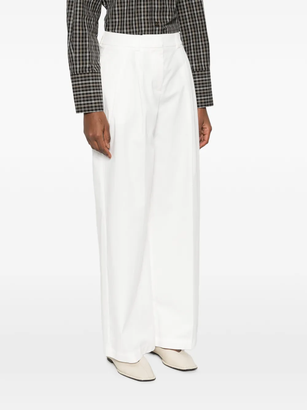 Peserico Broek met geplooide voorkant Wit