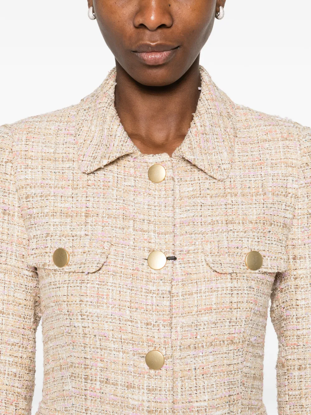 Tagliatore India jack met knoopzak Beige