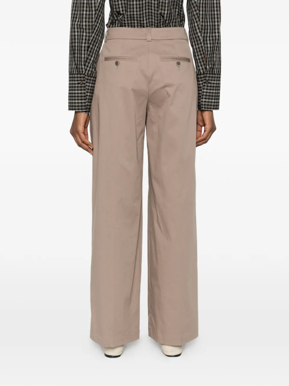 Peserico Broek met geplooide voorkant Bruin