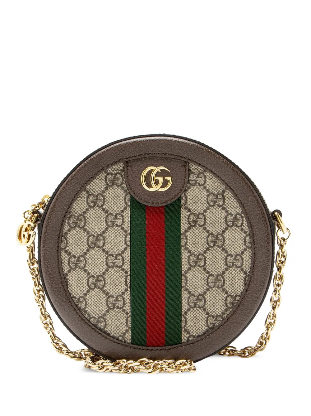 Gucci Pre-Owned mini Ophidia GG round shoulder bag - Marrone