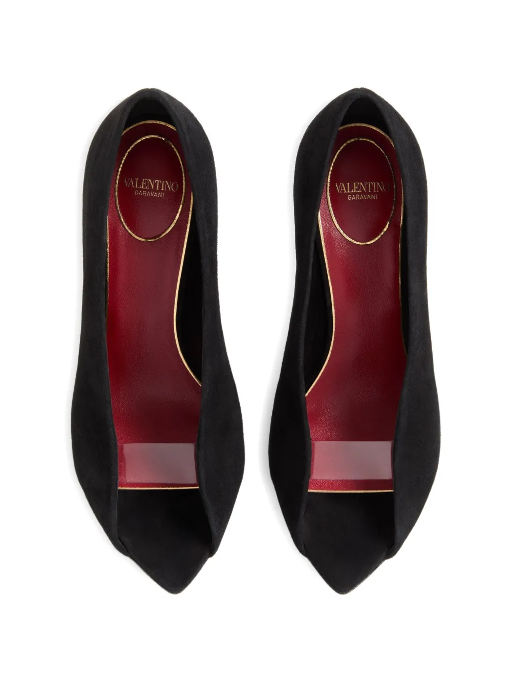 Valentino Garavani Révélé suède sandalen met open neus Zwart