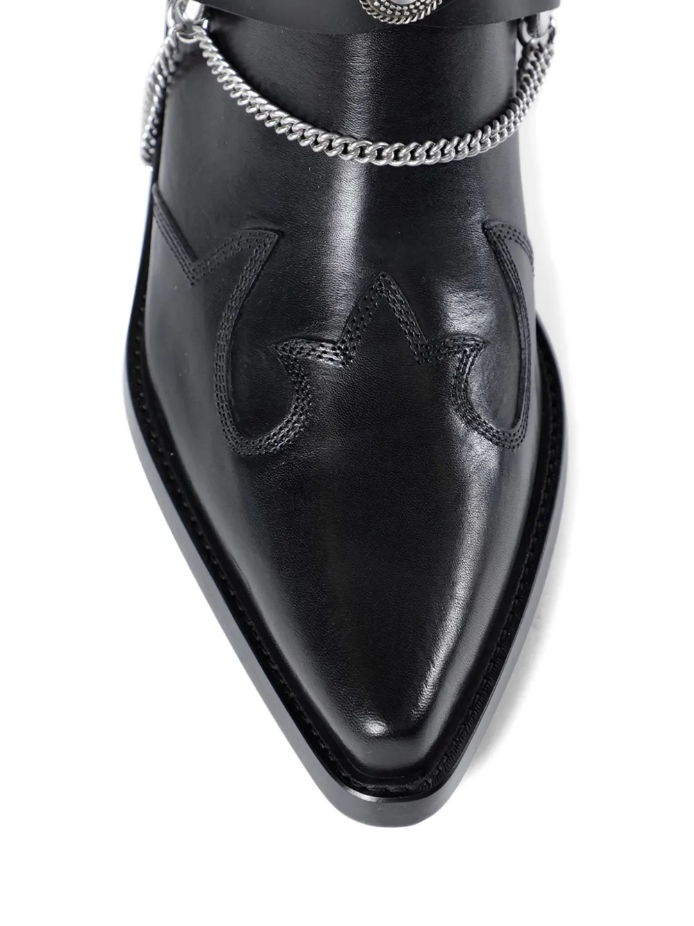 Ann Demeulemeester Ieva Santiago chain-embellished leather boots Zwart