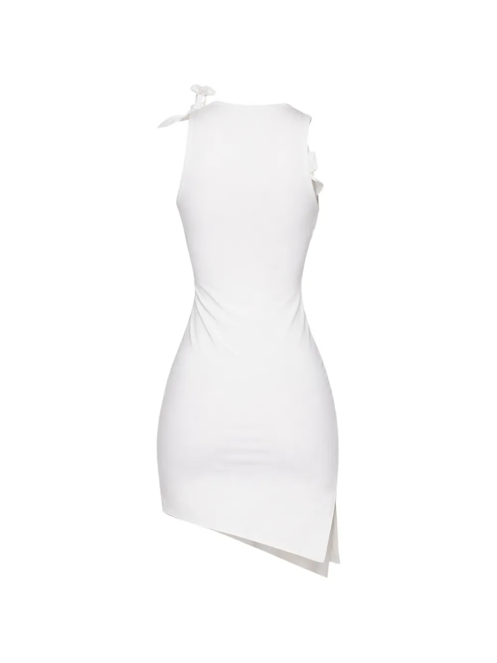  Coperni Asymmetric Flower Mini Dress - White 