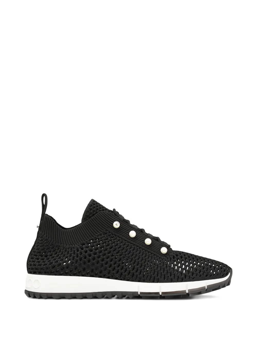Jimmy Choo Crochet Knit Sneakers In Black