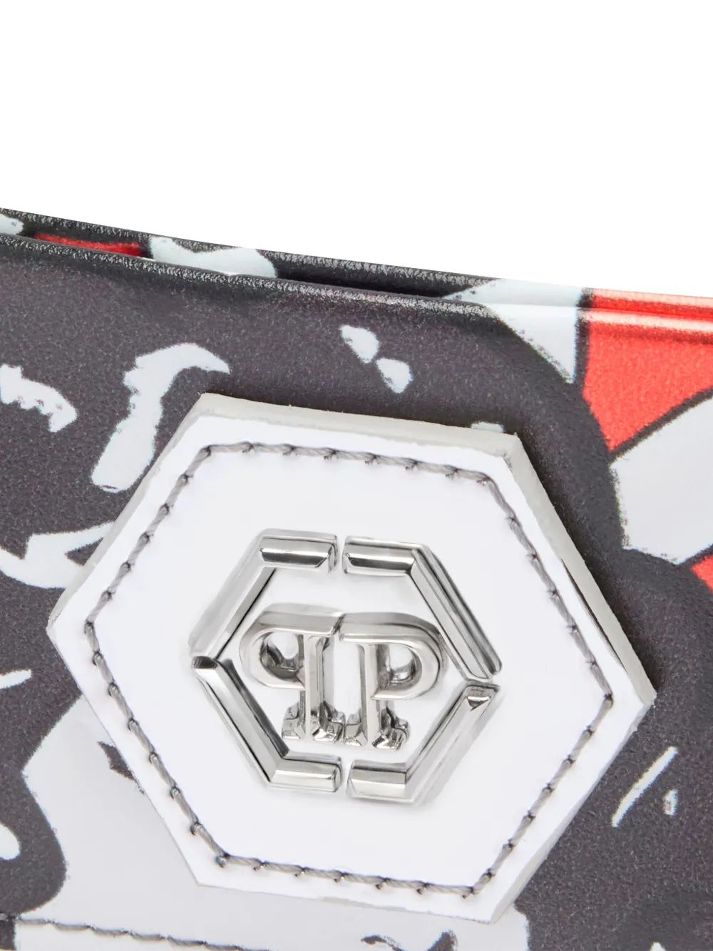 Philipp Plein Pasjeshouder met logo-reliëf Rood