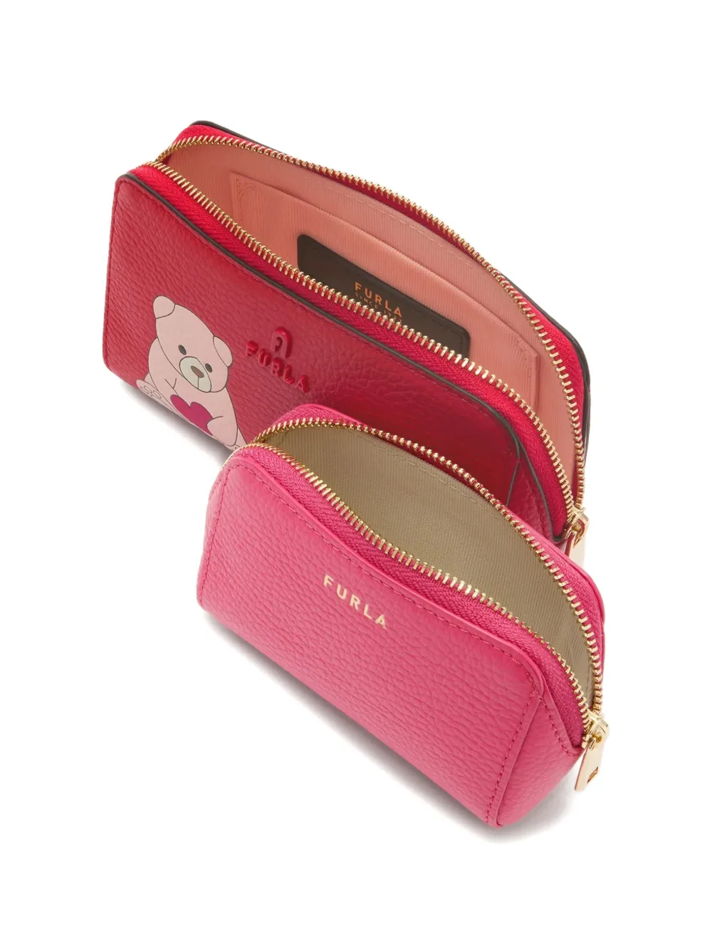  Furla Camelia Printed Zip Make Up Bag (set Of Two) - Red 