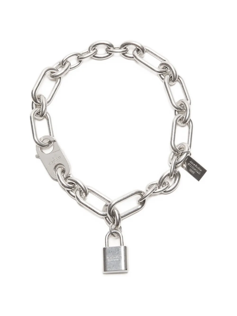 Acne Studios padlock chain necklace - Argento